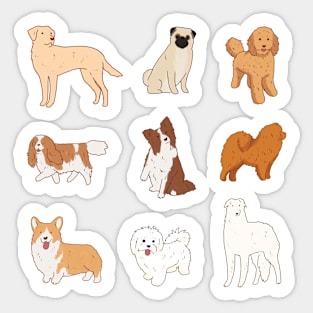 dogs pack illustration Sticker